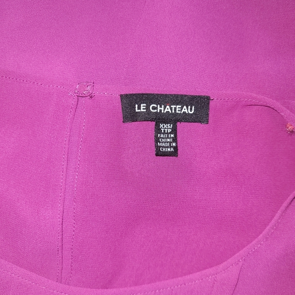 Le Chateau Fuchsia Colored Sleeveless Pleat Detailed Top XXS - Picture 4 of 4